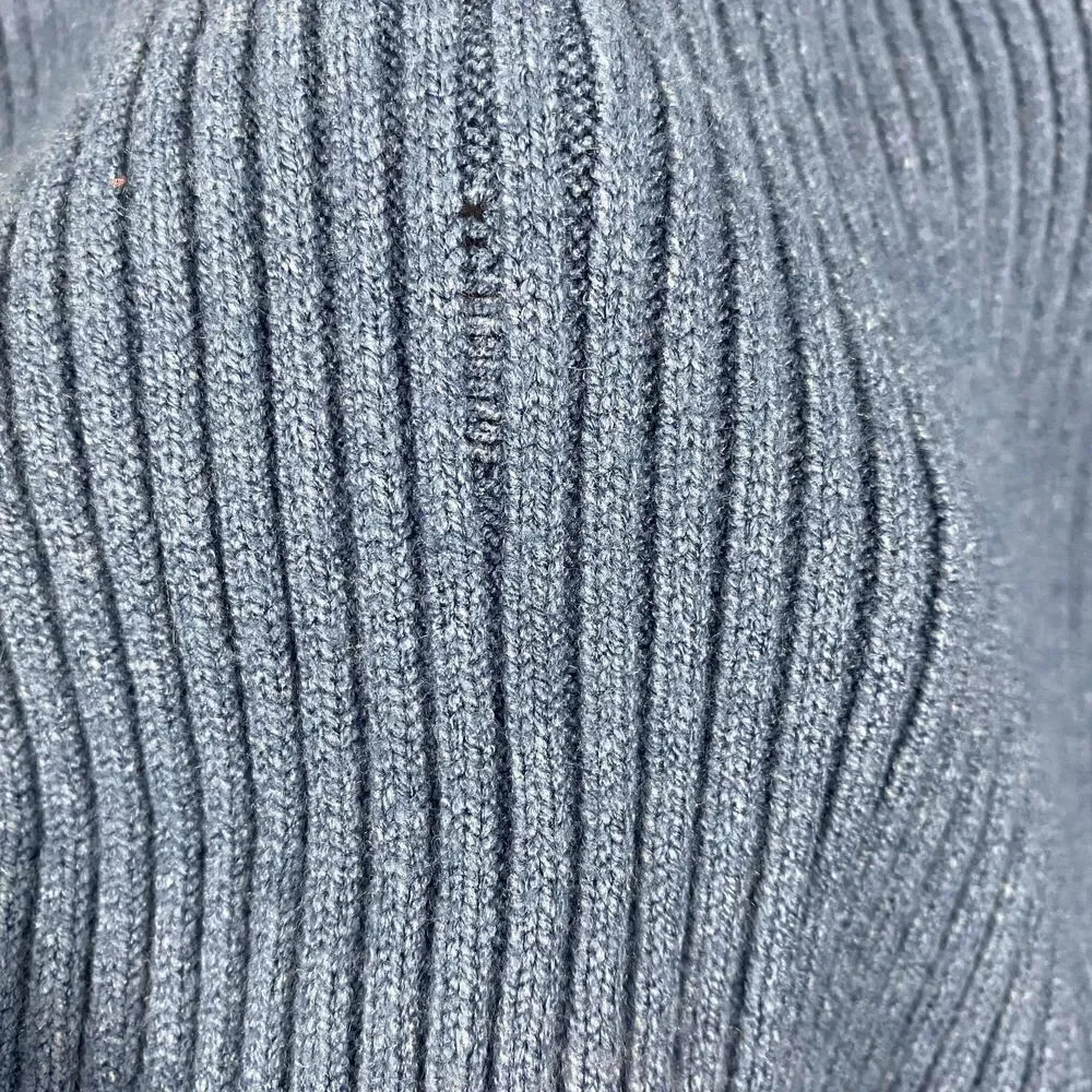 Sioni Womens Size Large Ribbed Sweater with open sleeves Heather Indigo